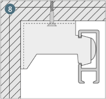 Deckenclip für Systemdecken T24 mit M8 Gewinde Kralle; vernickelt